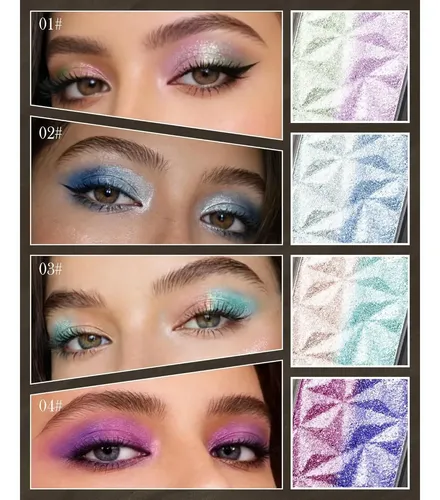 Sombra De Ojos Holográfica Multicolor Lysd 01# Macaron