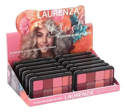 Laurenza Blush Palette 16 Tonos Mate Alta Pigmentación X1