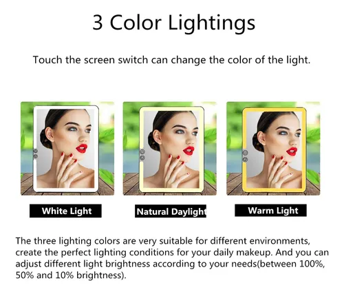 Espejo De Maquillaje Deweisn Con Luz Led Plegable 10 Pulgada
