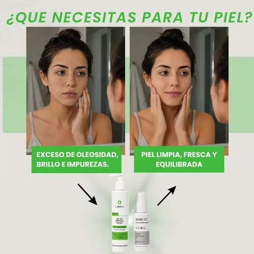 Kit Skincare Piel Mixta Grasa Facial Libra + X2 Muñequeras