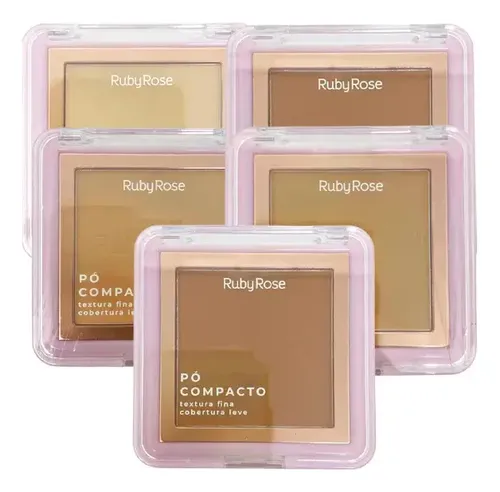 Polvo Compacto Ruby Rose Hb-858 Textura Fina Cobertura