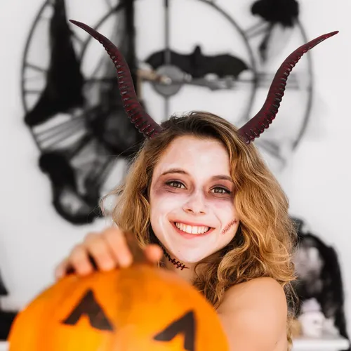 Diadema Con Cuernos De Diablo Para Halloween: Aro De Pelo Co
