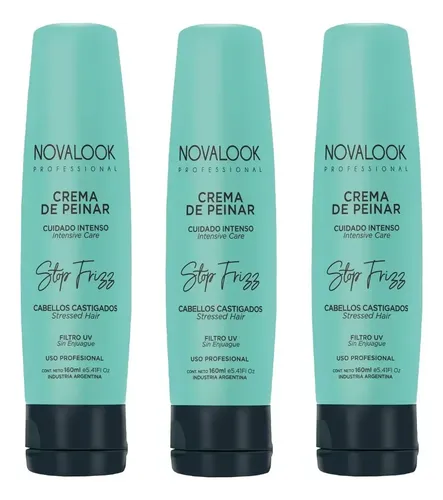 Crema Peinar Stop Frizz Cabello Castigado 160ml Novalook X3u