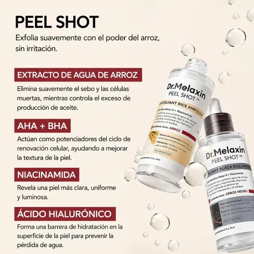 Set Exfoliante Facial De Niacinamida Dr Melaxin Rice Peel Sh