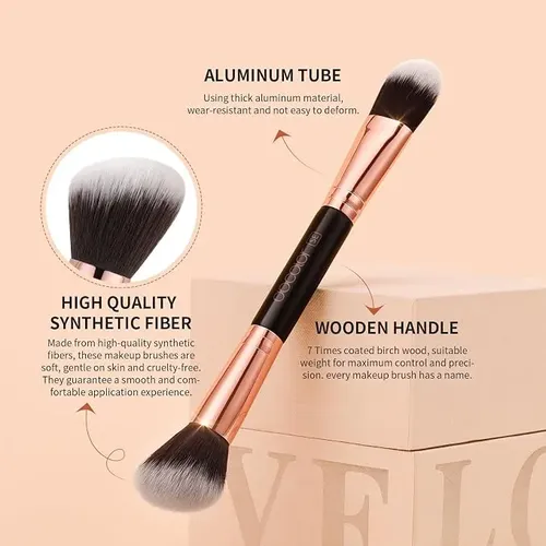 Docolor-set De 6 Pinceles Dobles De Maquillaje Facial/cerdas