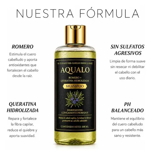 Shampoo Aqualo Crecimiento Capilar Fuerte Menos Caida 2×1