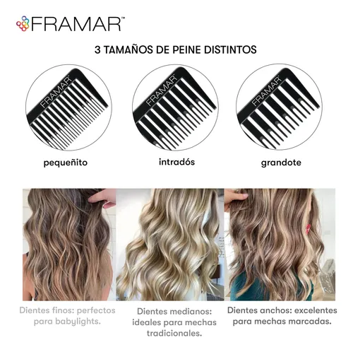 Set De Brochas Para Teñir El Cabello Framar, Peine Iluminado