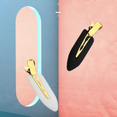 4 Pinzas For El Pelo De Metal Sin Arrugas: Broches A Presió