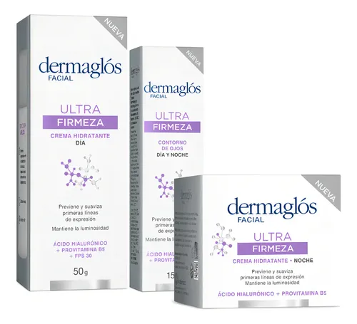 Kit Facial Dermaglós Ultra Firmeza Crema Dia Noche Ojos