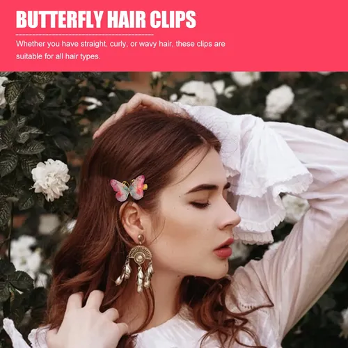 8 Clips Mariposa Para Cabello Niñas Diadema Flores Boda