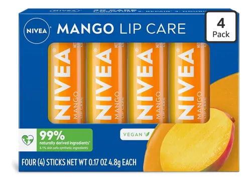 Nivea Balsamo Labial En Barra Sabor Mango Pack X4