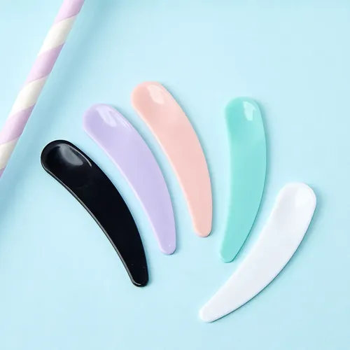 Mini Cuchara Cosmética, 10 Unidades, Espátula Curva, Desecha