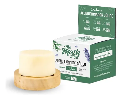 Acondicionador Sólido Natural Vegano Salvia 80gr Pelo Graso The Mash Store