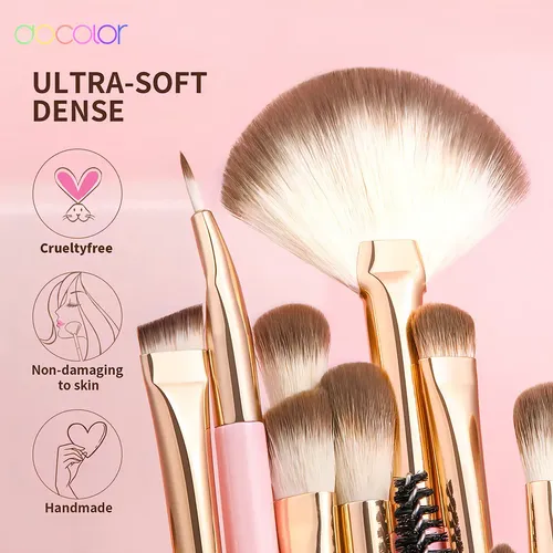 Set de 15 brochas Docolor DO-N1517 DO-N1517 rosa