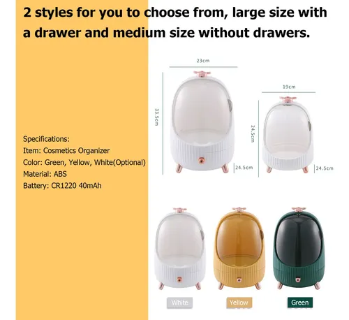 Organizador De Maquillaje Con Luz Led Para Cosméticos Y Cuid