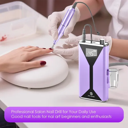 Lima Eléctrica Inalámbrica Helivive Con Taladro De Uñas De 4 Negro