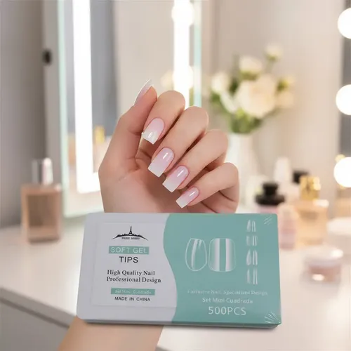 Tips Uñas Paris Night Mini Cuadradas.