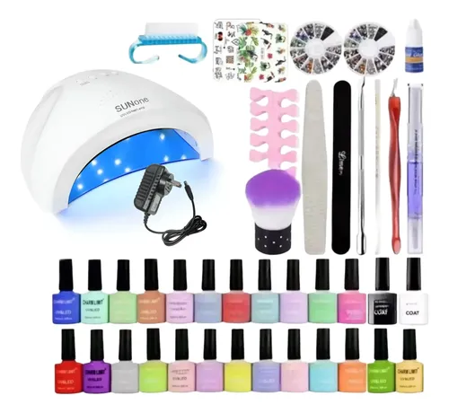 Kit Inicial X22 Completo Cabina Uñas Nail Art Decor Semiper