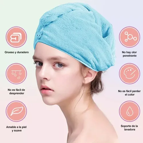 . Toallas De Cabello De Microfibra Rapid Gorro Turbante Qha