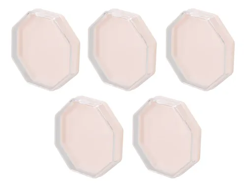 Maquillaje Octogonal Portátil Rosa Powder Puff Storage, 5 Un