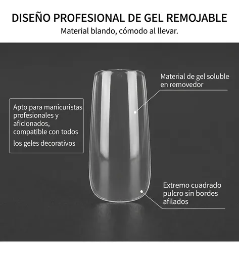 Tips Cuadrado Natural Para Manicura Profesional 480pcs