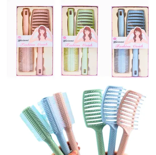 Peines Cepillos Kit X2 Para Cabello Mujer Peluqueria
