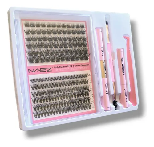 Kit Pestañas Cluster Efeecto Fluffy Naez Diy Autoaplicables