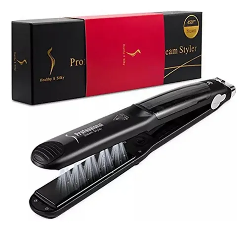 Plancha De Pelo 2 En 1 Con Vapor De Iones Negativos, Lcd