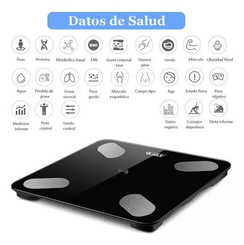 Balanza De Baño Bluetooth Familiar Ultra Slim 180kg
