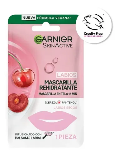 Mascarilla En Tela Para Labios Garnier Skin Active Hidratante Cereza 5g