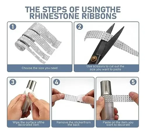 Wu- Cinta De Diamantes De Imitación, 4 Rollos De Tiras .