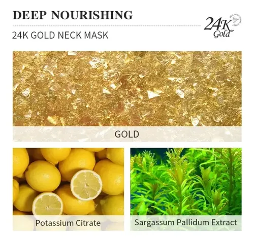Pack Mascarilla Reafirmante Cuello Colágeno 24k Gold X3