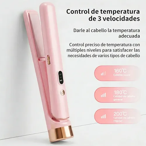 Plancha Rizador Inalámbrico Portátil 1 4000mah Blanco
