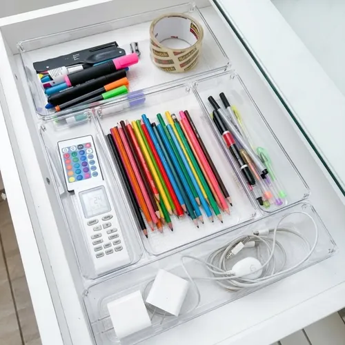 Organizador Acrílico Pack X 5 Piezas Transparente Multiuso