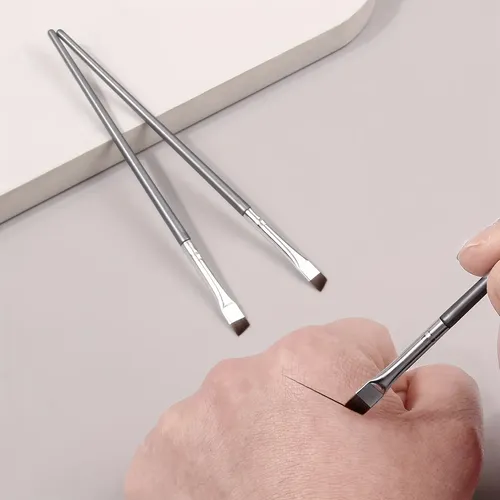 Pinceles Delineador Ultrafino X3 Maquillaje 3 Silver Ultra-fine Makeup Brushes