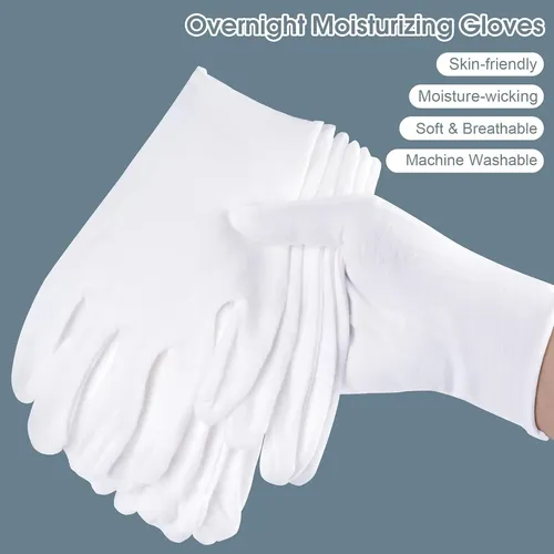 Guantes Algodón Blancos Hidratantes Para Manos Secas Eccema