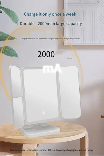 Espejo De Maquillaje Led Con Aumento 3x, Espejo De Carcasa C