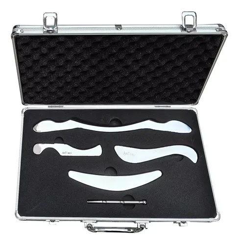 Set 4 Herramientas Gua Sha Acero Facial Masaje Y Drenaje