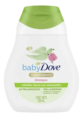 Shampoo cabello claro Baby Dove Humectación Enriquecida ph neutro 200 ml