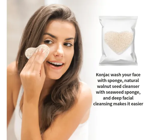 F= Esponja Facial Konjac Natural Exfoliante Suave