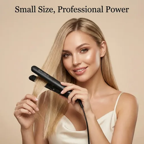 Plancha De Pelo Mini Saosa De 1,8 Cm, Cerámica, Doble Voltaj