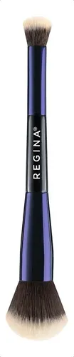Brocha Doble Maquillaje Regina 103 Etq Azul Base y Corrector Negra