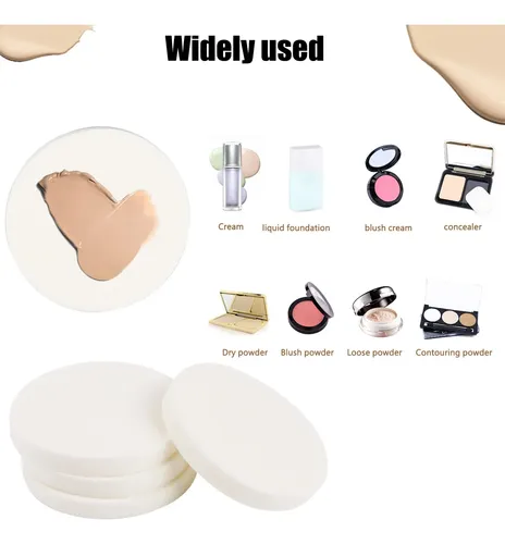 Esponja De Maquillaje Redonda Blanca Sliverdew, 50 Unidades