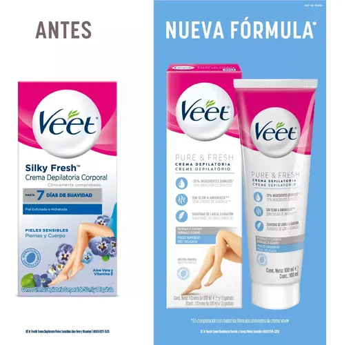 Crema Depilatoria Facial Veet X 100ml Piel Sensible