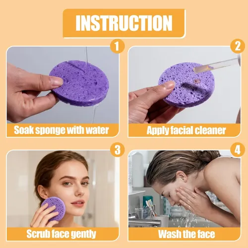 Esponjas Faciales Comprimidas Bs-mall, 80 Unidades, Reutiliz