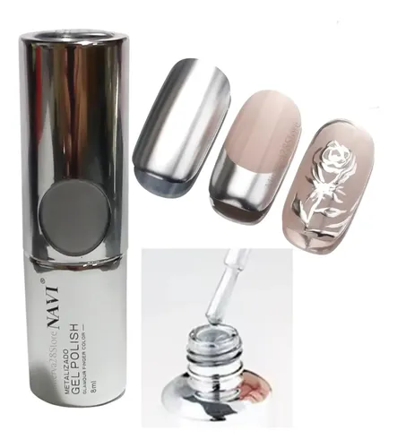 Esmalte Metalizado Marca Navi Semipermanente 8ml Premium