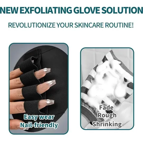 Guantes Exfoliantes De Cuerpo Heeqinn 2 Paquetes Negros