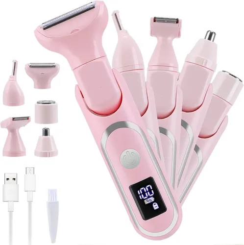 Depiladora Electrica Mujer,rasuradora Mujer, 5 En 1 Navaja Pink