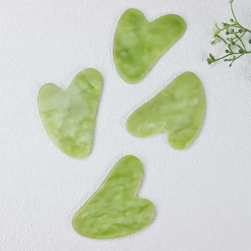 Tabla De Gua Sha Verde De Roca Natural Tallada A Mano Para M