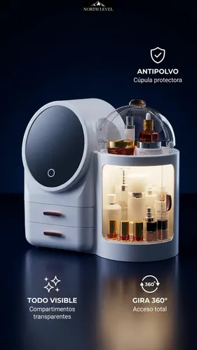 Organizador De Maquillaje Con Espejo Y Cajon Profesional